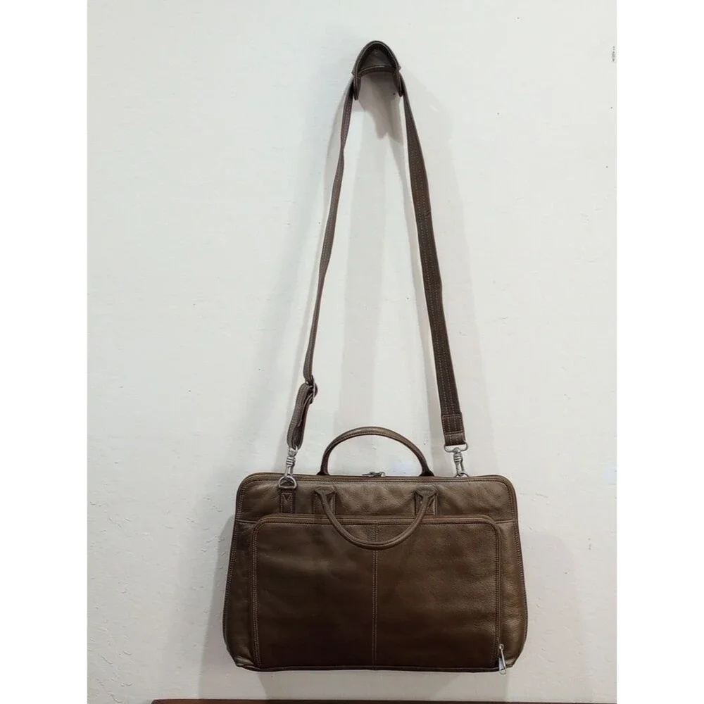 Barneys New York Bronze Leather Briefcase - Vintage!